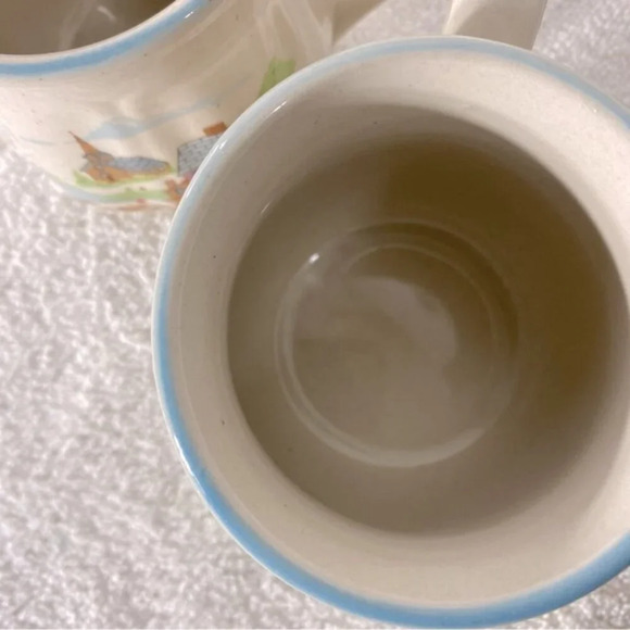 Vintage Korea Stoneware Pottery  Ceramic Homestead Mugs Coffee Cups x2 - Picture 11 of 13